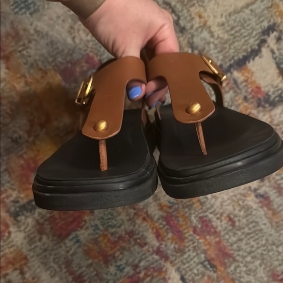 EUC Fitflop Women’s Leather Back-Strap Toe-Post Sandals - WORN ONCE Size 9 - Picture 7 of 8